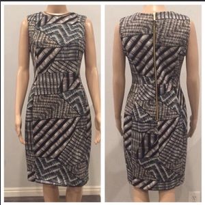 Calvin Klein abstract print, sheath dress size 6